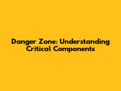 Danger Zone: Understanding Critical Components