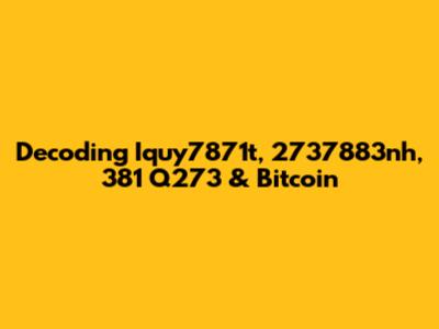 Decoding Iquy7871t, 2737883nh, 381 Q273 & Bitcoin