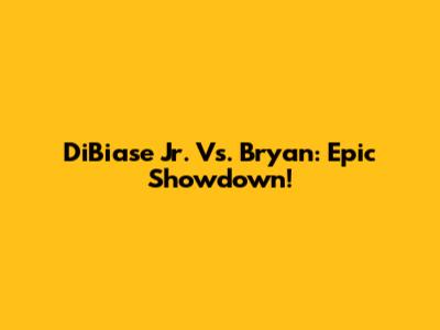 DiBiase Jr. Vs. Bryan: Epic Showdown!