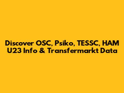 Discover OSC, Psiko, TESSC, HAM U23 Info & Transfermarkt Data