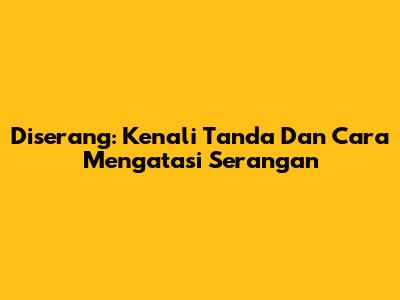 Diserang: Kenali Tanda Dan Cara Mengatasi Serangan