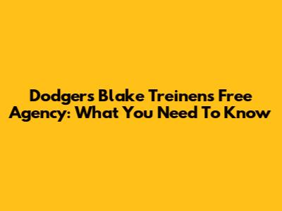 Dodgers' Blake Treinen's Free Agency: What You Need To Know