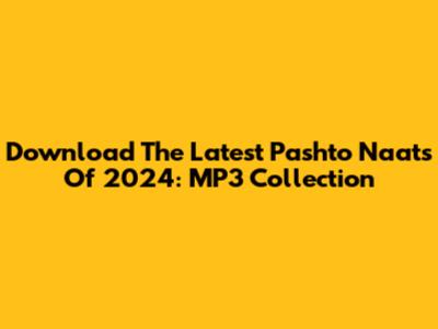 Download The Latest Pashto Naats Of 2024: MP3 Collection