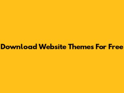 Download Website Themes For Free