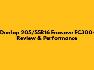 Dunlop 205/55R16 Enasave EC300: Review & Performance