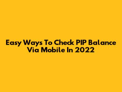Easy Ways To Check PIP Balance Via Mobile In 2022
