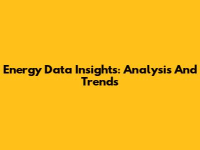 Energy Data Insights: Analysis And Trends