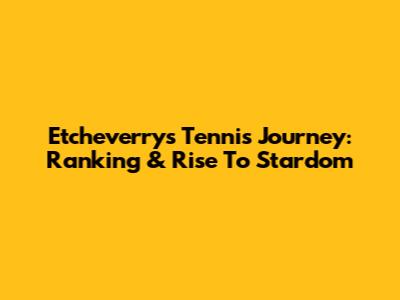 Etcheverry's Tennis Journey: Ranking & Rise To Stardom