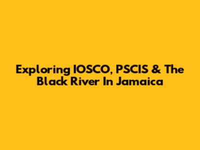 Exploring IOSCO, PSCIS & The Black River In Jamaica