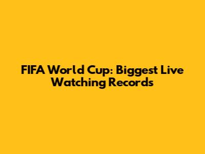 FIFA World Cup: Biggest Live Watching Records