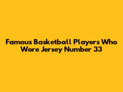 Famous Basketball Players Who Wore Jersey Number 33