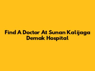 Find A Doctor At Sunan Kalijaga Demak Hospital