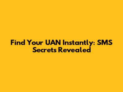 Find Your UAN Instantly: SMS Secrets Revealed