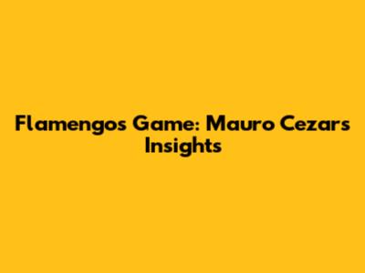 Flamengo's Game: Mauro Cezar's Insights