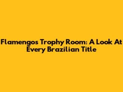 Flamengo's Trophy Room: A Look At Every Brazilian Title