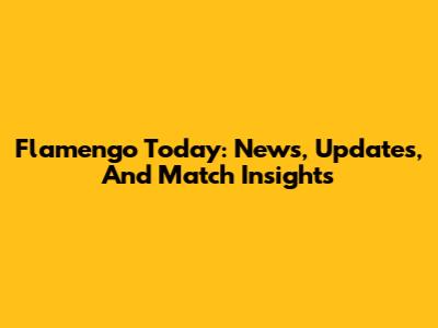 Flamengo Today: News, Updates, And Match Insights