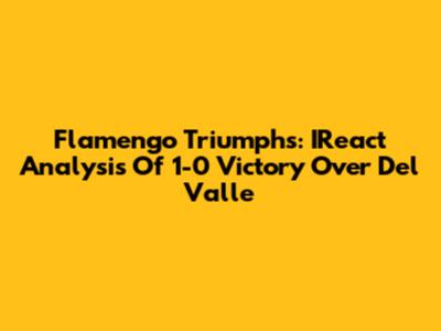 Flamengo Triumphs: IReact Analysis Of 1-0 Victory Over Del Valle