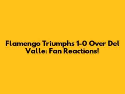 Flamengo Triumphs 1-0 Over Del Valle: Fan Reactions!