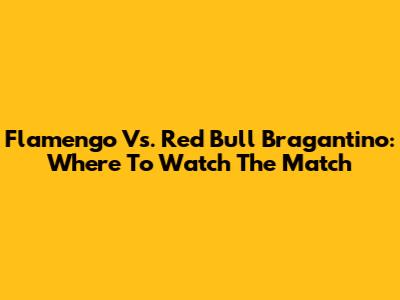 Flamengo Vs. Red Bull Bragantino: Where To Watch The Match