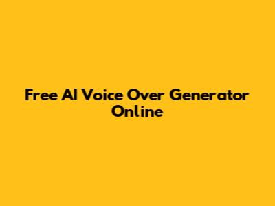 Free AI Voice Over Generator Online