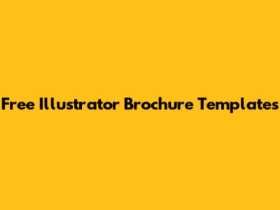 Free Illustrator Brochure Templates