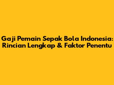 Gaji Pemain Sepak Bola Indonesia: Rincian Lengkap & Faktor Penentu