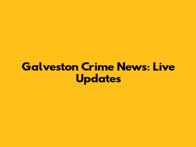 Galveston Crime News: Live Updates