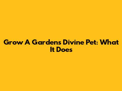 Grow A Garden's Divine Pet: What It Does