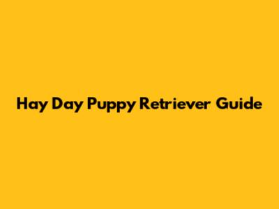 Hay Day Puppy Retriever Guide