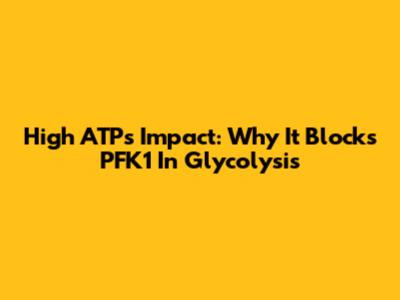 High ATP's Impact: Why It Blocks PFK1 In Glycolysis