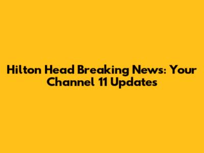 Hilton Head Breaking News: Your Channel 11 Updates