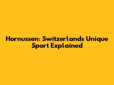 Hornussen: Switzerland's Unique Sport Explained