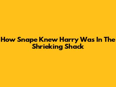 How Snape Knew Harry Was In The Shrieking Shack