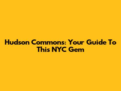 Hudson Commons: Your Guide To This NYC Gem