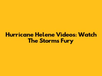 Hurricane Helene Videos: Watch The Storm's Fury