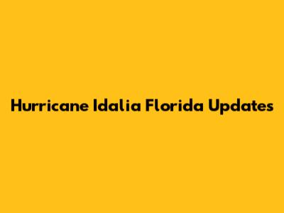 Hurricane Idalia Florida Updates
