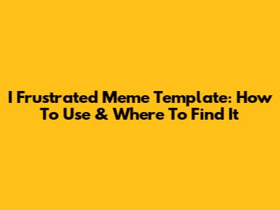 I Frustrated Meme Template: How To Use & Where To Find It