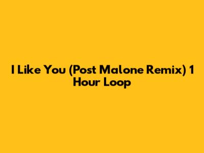 I Like You (Post Malone Remix) 1 Hour Loop