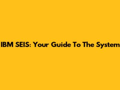 IBM SEIS: Your Guide To The System