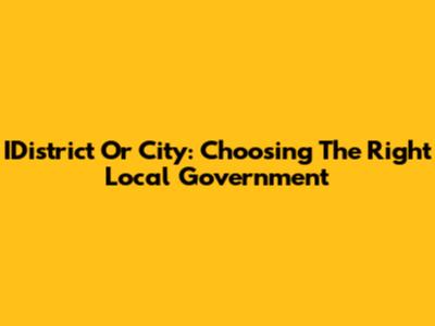 IDistrict Or City: Choosing The Right Local Government