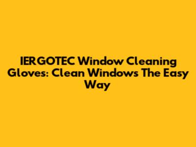 IERGOTEC Window Cleaning Gloves: Clean Windows The Easy Way