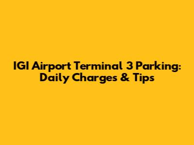 IGI Airport Terminal 3 Parking: Daily Charges & Tips