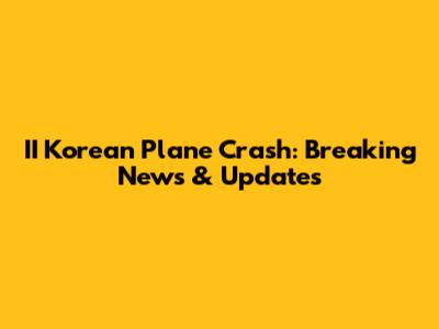 II Korean Plane Crash: Breaking News & Updates