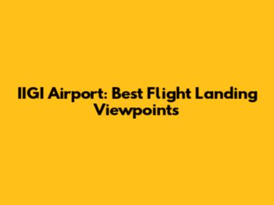 IIGI Airport: Best Flight Landing Viewpoints