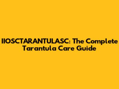 IIOSCTARANTULASC: The Complete Tarantula Care Guide