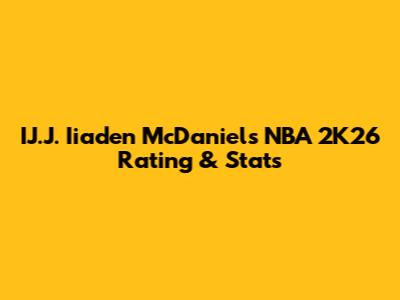 IJ.J. Iiaden McDaniels NBA 2K26 Rating & Stats