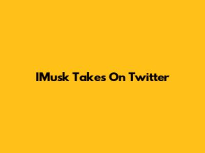 IMusk Takes On Twitter