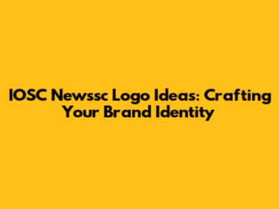 IOSC Newssc Logo Ideas: Crafting Your Brand Identity