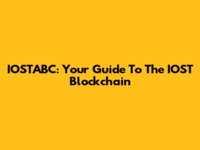 IOSTABC: Your Guide To The IOST Blockchain