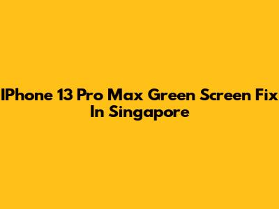 IPhone 13 Pro Max Green Screen Fix In Singapore